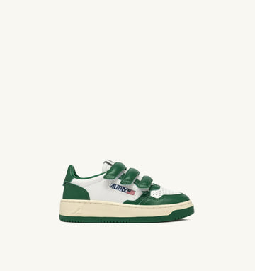 KIDSTRIPES LOW IN PELLE BIANCA E VERDE