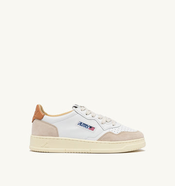 MEDALIST LOW IN PELLE E SUEDE BIANCO E SANDSTORM