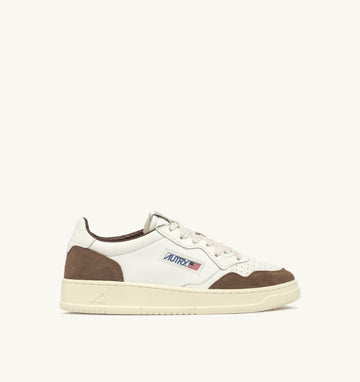 MEDALIST LOW IN PELLE E SUEDE BIANCO E CIGAR